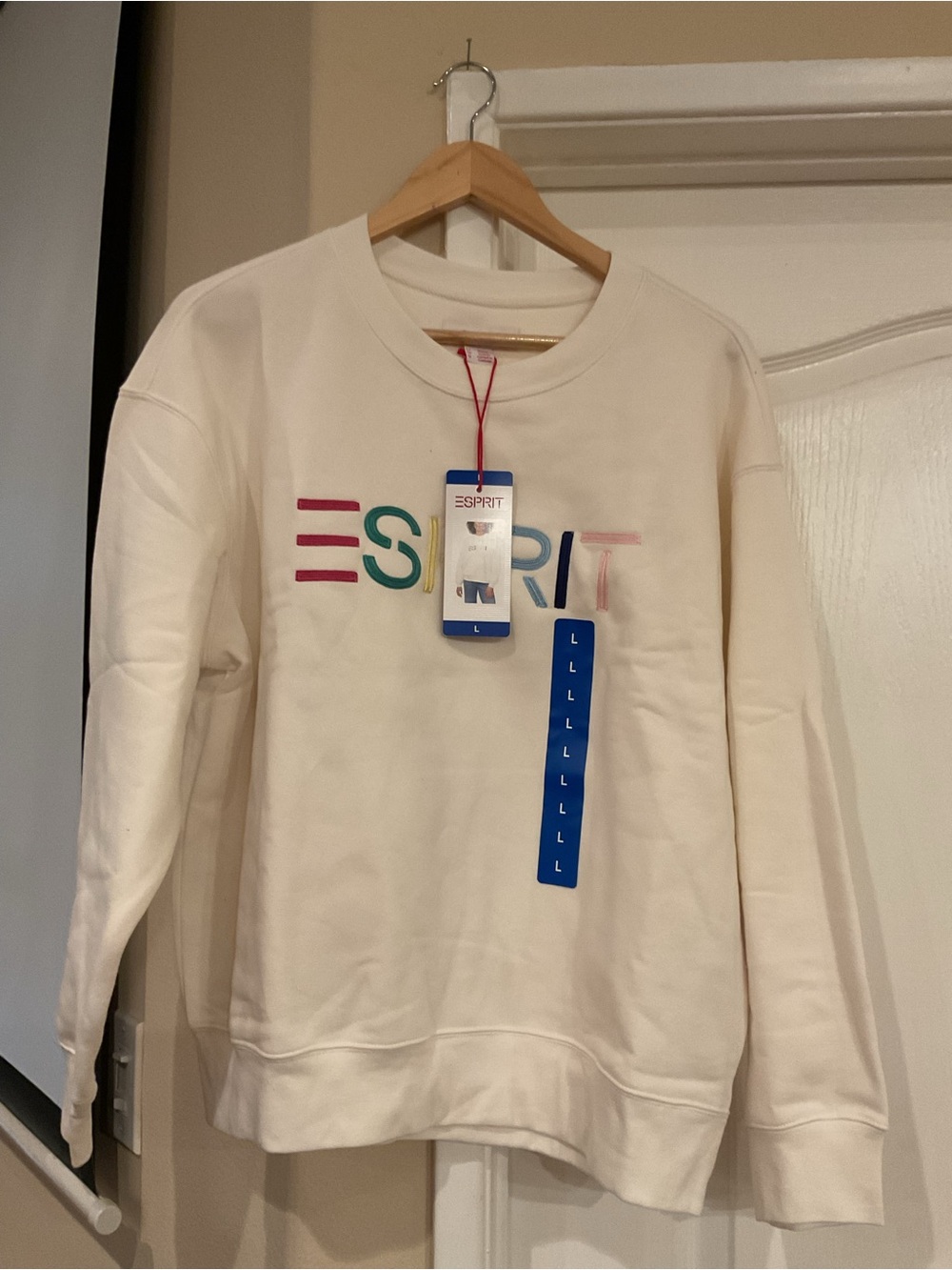 Esprit Retro 80’s Cream Crewneck Sweatshirt M, L, XL, XXLNWT - Picture 3 of 8